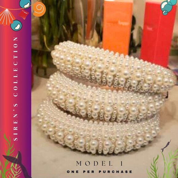 Elegant Pearl Headbands | Sirens Collection | Wedding & Special Occasion - Picture 3 of 15